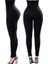 G7 Leggins Iki Beden Kaydırmaz Silikon Şeritli Extra Yüksek Bel Siyah Lohusa Tayt - Tayt Korsesi 4