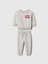 Bebek Gri Grafikli Fleece 2'li Outfit Set 1