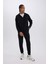 Fit Slim Fit Jogger Eşofman Altı Dar Kesim Skuba Dalgıç Kumaş Standart Paça Beli Bağcıklı Lastikli Paça Z9112AZ25SP 2