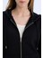 Okula Dönüş Relax Fit Kapüşonlu Kalın Basic Düz Cepli Fermuarlı Sweatshirt D8717AX25SP 5