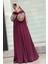 Hijabi Elbise- Bordo / Bej 4