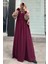 Hijabi Elbise- Bordo / Bej 5