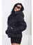 Yakası Bağcıklı Puffer Şişme Mont 4
