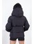 Yakası Bağcıklı Puffer Şişme Mont 5