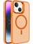 Takeandwait Apple iPhone 15 Kılıf Magsafe Şarj Özellikli Standlı Protective Kapak – Lens Koruma Hediyeli-Turuncu 1
