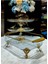Seçkinev Zamansız 3 Parça Döküm Ayaklı Gold Detaylı Sunum Tabağı Set 4