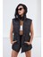 Beli Lastikli Kadın Siyah Şişme Yelek 3