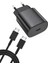 25 Watt Samsung Xiaomi Oppo Poco Android Uyumlu Usb-C To Usb-C Kablolu Siyah Hızlı Şarj Seti 25W Leastra 4