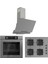 Fryart Gri Set (D065 Gri Davlumbaz -SS208 Gri Ocak- XE63CPR Fryart Gri Fırın) 1
