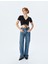 Büzgülü Slim Fit V Yaka Kısa Kollu Crop Tişört 2
