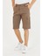 Erkek Lacivert Renk Kargo Yandan Cepli Esnek Kumaş Slim Fit Kapri Şort 1