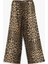 Rahat Kesim Leopar Desenli Geniş Paça Pantolon 2