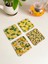 Limon Desenli Ahşap Bardak Altlıkları 4'lü Set 1