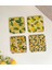 Limon Desenli Ahşap Bardak Altlıkları 4'lü Set 2