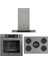 Fryart Steam Gri Set (D102 Gri Davlumbaz -RS038 Gri Ocak- XE64CPR Fryartsteam Gri Fırın) 1