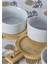 3lü Porselen Kahvaltılık Seti - Bambu Altlıklı Tatlı, Kahvaltılık Takımı - 100 Ml, 6 Parça 2