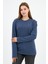 Bisiklet Yaka Likralı Uzun Kollu Kaşkorse Sweatshirt (WK25588) 1