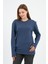 Bisiklet Yaka Likralı Uzun Kollu Kaşkorse Sweatshirt (WK25588) 3
