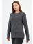 Bisiklet Yaka Likralı Uzun Kollu Kaşkorse Sweatshirt (WK25588) 1