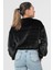 Önü Fermuar Detaylı Kürklü Kadın Sweatshirt - Siyah Siyah - S 4
