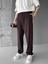 Oversize Bol Paça Kumaş Pantolon Kahve 1