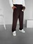 Oversize Bol Paça Kumaş Pantolon Kahve 4