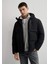 Mavı M0110463-900 Sıyah Erkek Loose Kapusonlu Sısme Mont 4