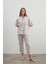 Kadın Plus Size Pamuklu Gömlek Midi Pijama Takımı 2