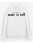 Erkek Oversize Made In Hell Baskılı Premium Kapüşonlu Sweatshirt Ekru 1