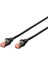Digitus DK-1644-0025/BL 0,25 mt Cat6 AWG27/7 S/ftp Halogen Siyah Patch Cord Kablo 1