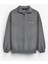 Erkek Rahat Kalıp Baskılı Polo Yaka Sweatshirt Gri 1