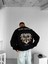 Erkek Oversize Yuvarlak Yaka Nakışlı Sweatshirt Siyah 3