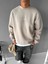 Erkek Rahat Kalıp Baskılı Yuvarlak Yaka Sweatshirt Taş 2