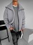 Unisex Oversize Dik Yaka Peluş Ceket Açık Gri 2