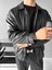 Erkek Oversize Premium Basic Deri Ceket Siyah 4