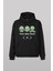 Three Wise Aliens Ufo Mars Uzay Kozmos Minimal Baskılı Siyah Sweat Kapüşonlu Hoodie 1