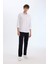Modern Fit Polo Yaka Basic Düz Uzun Kollu Beyaz Gömlek E5045AX25SM 2