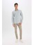 Modern Fit Polo Yaka Basic Düz Uzun Kollu Gömlek E5045AX25SM 2