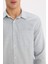 Modern Fit Polo Yaka Basic Düz Uzun Kollu Gömlek E5045AX25SM 4