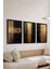 3 Parça Siyah Çerçeve Görünümlü Mdf Poster Tablo Seti - Set 3 1