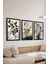 3 Parça Siyah Çerçeve Görünümlü Mdf Poster Tablo Seti - Set 27 1