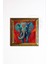 Masif Ahşap Çerçeveli Taş Tablo Pano 16 x 16 cm - Fil 2