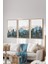 Gerçek Ahşap Çerçeveli 3 Parça 3D Poster Tablo Seti - ERSY3SET8 1