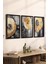 3 Parça Siyah Çerçeve Görünümlü Mdf Poster Tablo Seti - Set 10 1