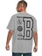 Brooklyn Logo Gri Oversize Arka Baskılı Kısa Kollu Erkek T-Shirt 1