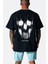 Matriks Kurukafa Siyah Kısa Kollu Arka Baskılı Oversize Erkek T-Shirt 1