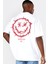 Dikenli Yüz Beyaz Kısa Kollu Arka Baskılı Oversize Erkek T-Shirt 1