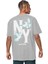 Ny Güvercinleri Gri Oversize Arka Baskılı Kısa Kollu Erkek T-Shirt 1