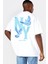 Ny Güvercinleri Beyaz Oversize Arka Baskılı Kısa Kollu Erkek T-Shirt 1
