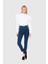 Paçası Garni Kumaş Detaylı Mavi Skinny Jean 1